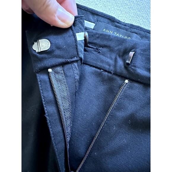 Ann Taylor Woman's Embroidered Trousers Size 8 Black Office Modern Work Minimal - Picture 5 of 16